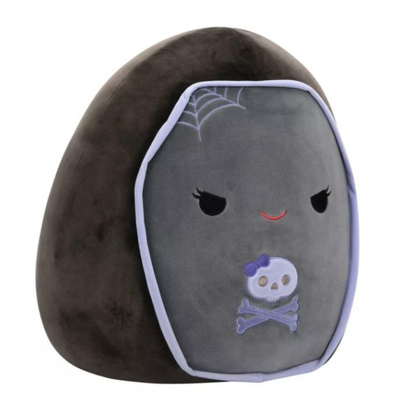 Squishmallows Original 16-Inch Julianne Grey and Purple Coffin - Picture 2 of 3